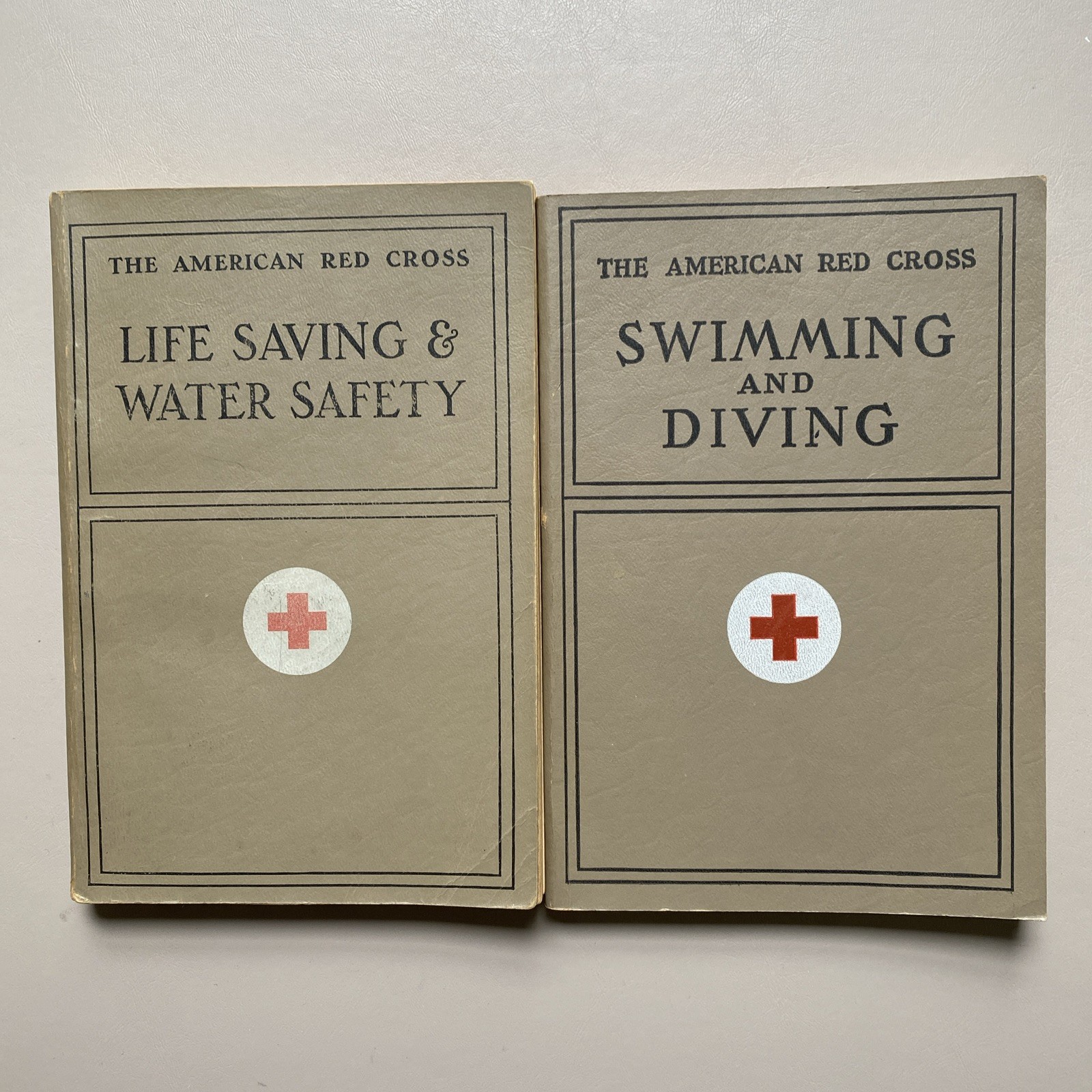 Vintage AMERICAN RED CROSS Life Saving & Water Safety Handbooks Swimming Diving