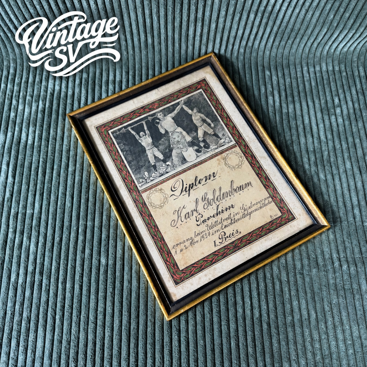 Antique 1924 Sports Certificate (Certificate) - Athletics / Athletics - Vintage