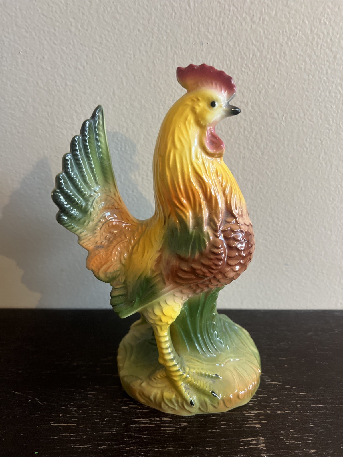 1940s-50s Vintage Ceramic Rooster 9 Inches High