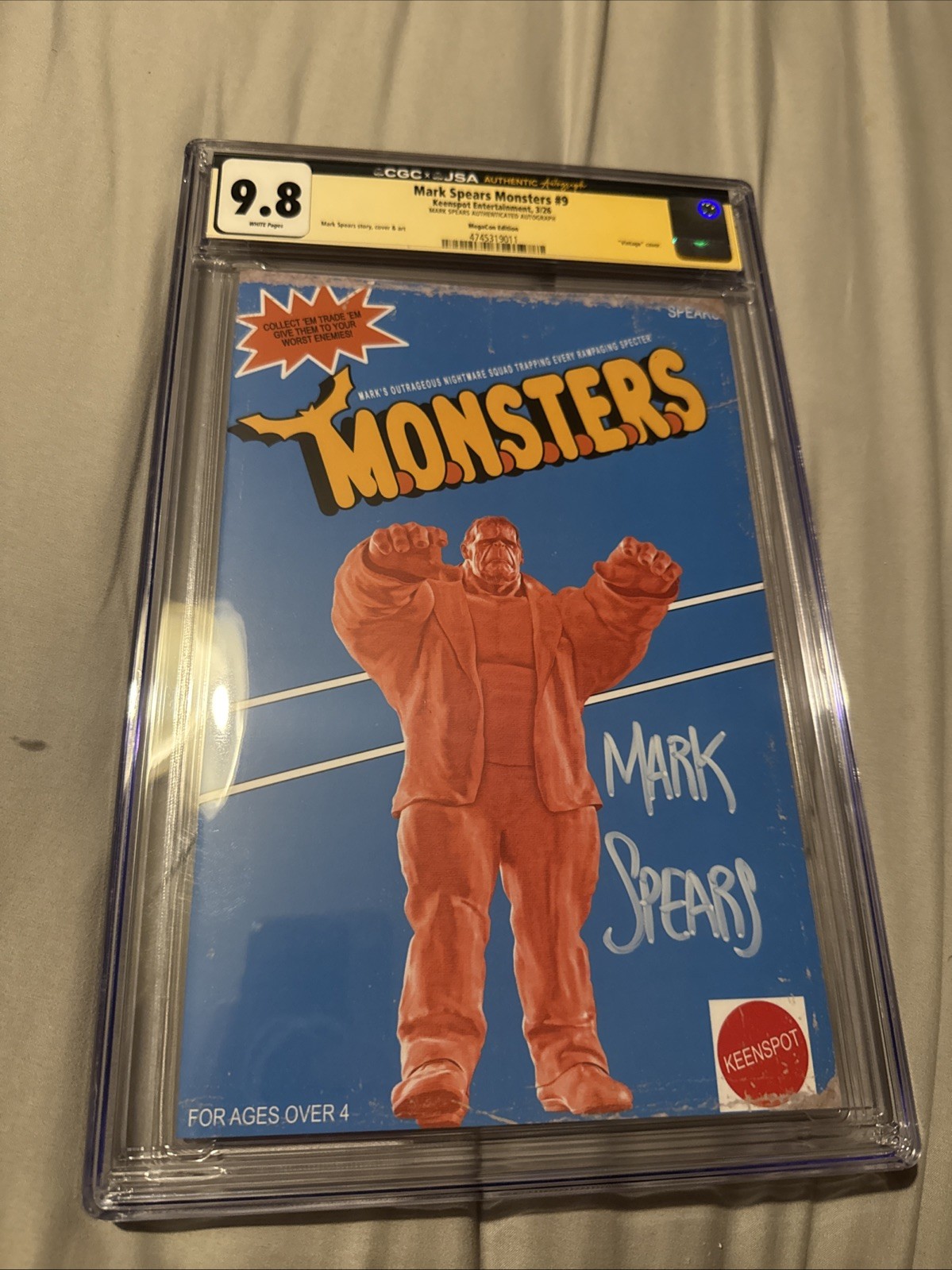 Mark Spears Monsters #9 CGC 9.8 JSA Signed Mark Spears MegaCon Edition Musclemen Mark Spears Monsters #9 CGC 9.8 JSA Signed Mark Spears MegaCon Edition Musclemen