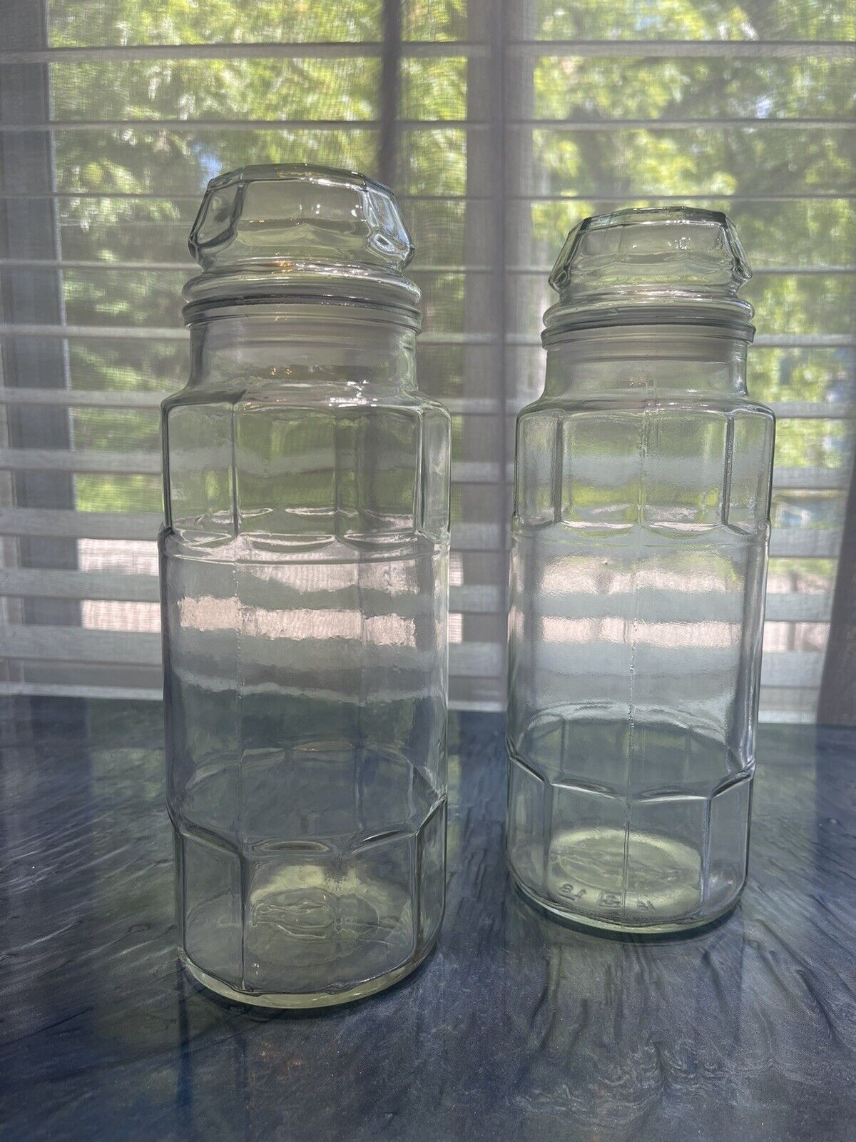 Vintage Pair Of Planters Mr. Peanut Glass Jars With Lid 1978 Anchor Hocking