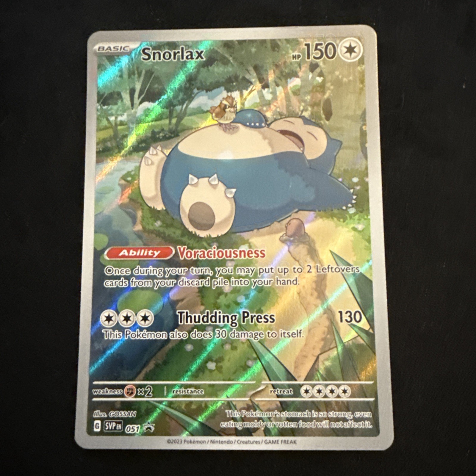 Snorlax SVP051 Scarlet & Violet 151 Black Star Promo Full Art Holo Pokemon TCG 