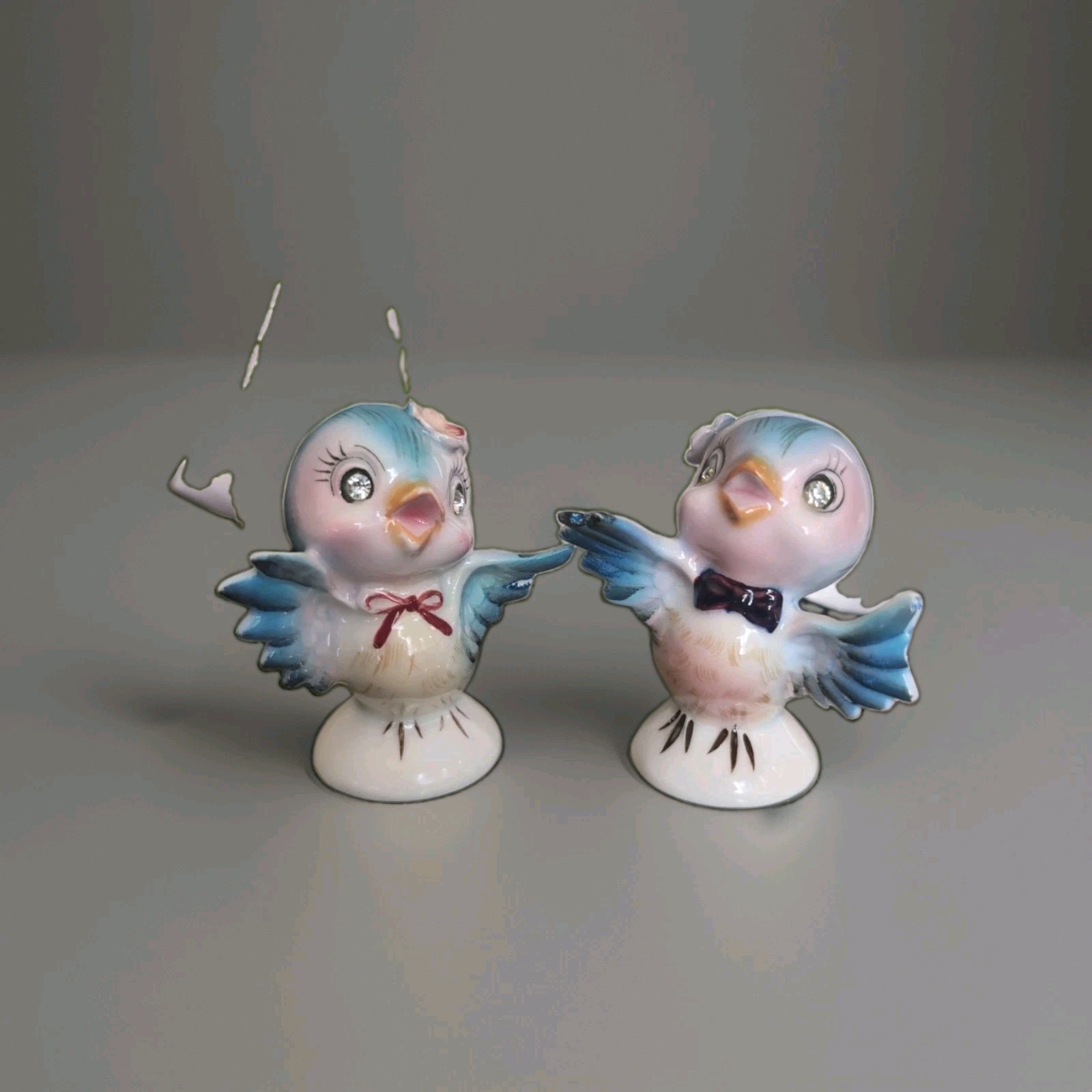 VTG Lefton Bluebird Anthropomorphic Salt & Pepper Shakers Jeweled Eyes #239 VTG Lefton Bluebird Anthropomorphic Salt & Pepper Shakers Jeweled Eyes #239