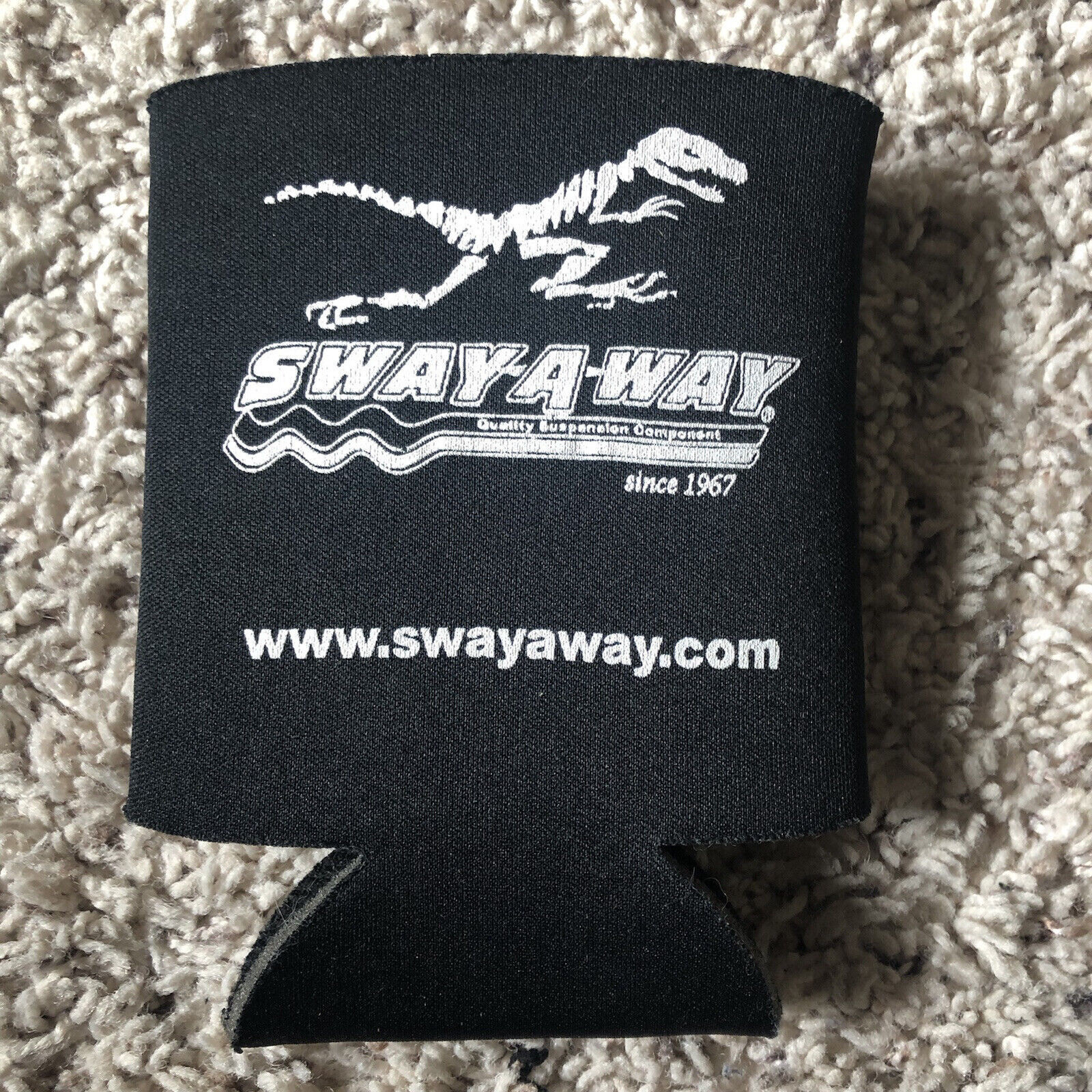Vintage Sway-A-Way Drink Coozie Beer Can Insulator Rare Car Swaybar Racing Vintage Sway-A-Way Drink Coozie Beer Can Insulator Rare Car Swaybar Racing