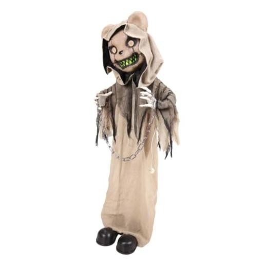 3.3-ft Animated Burlap Bear Animatronic - Stands 3.3-ft 3.3-ft Animated Burlap Bear Animatronic - Stands 3.3-ft