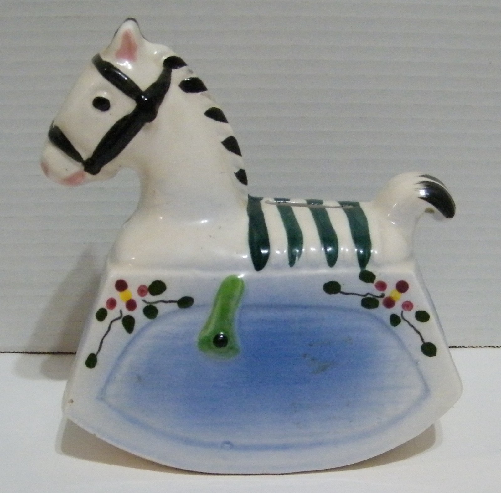 Ceramic Rocking Horse Coin Bank 6 1/2 Ceramic Rocking Horse Coin Bank 6 1/2