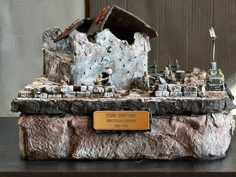 Stone Courtyard, Italy — 1944 | Handcrafted WWII Italian Campaign Diorama Stone Courtyard, Italy — 1944 | Handcrafted WWII Italian Campaign Diorama