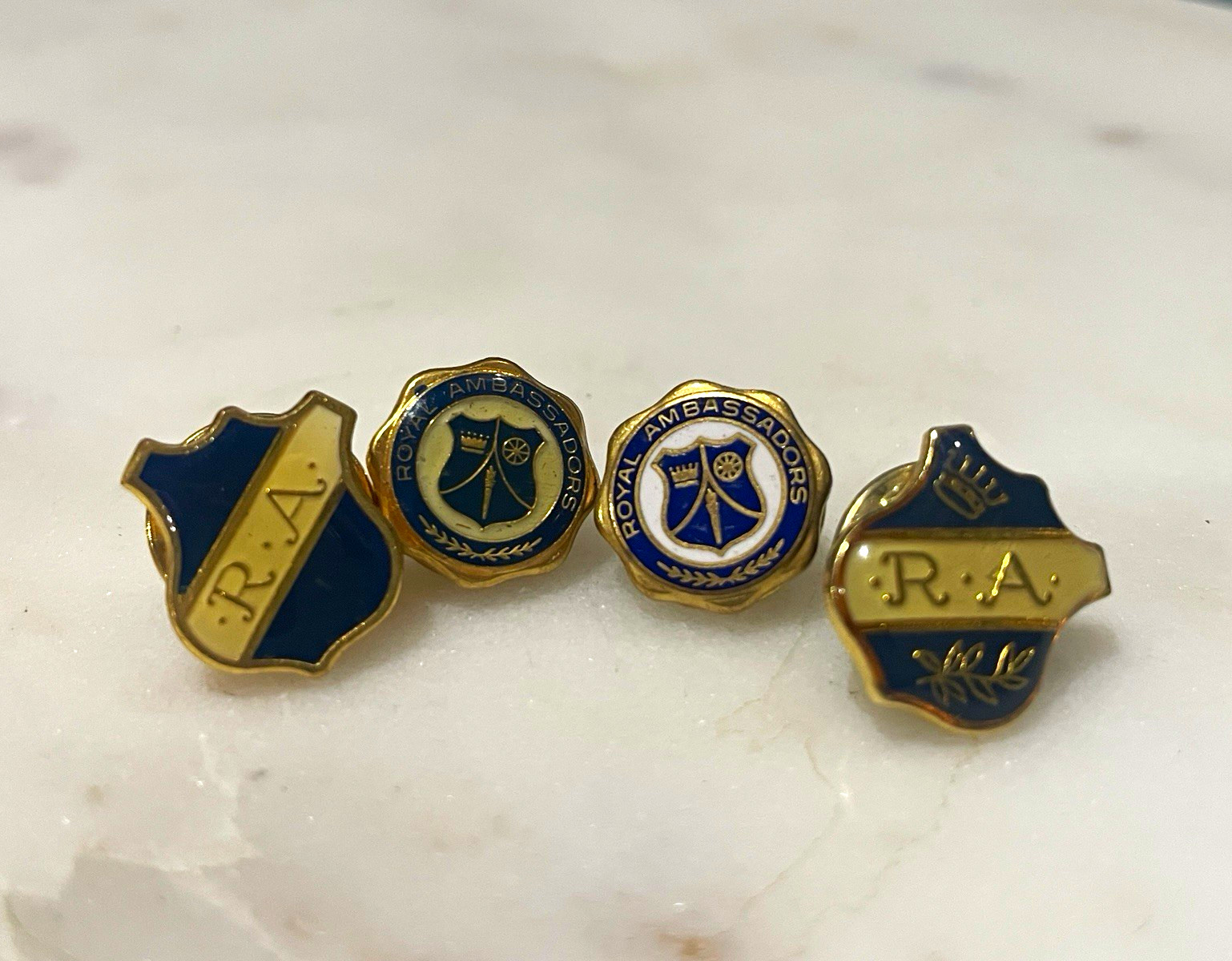 Vintage Royal Ambassadors RA Baptist Pin Lot of 4 Shield & Round Lapel Pins