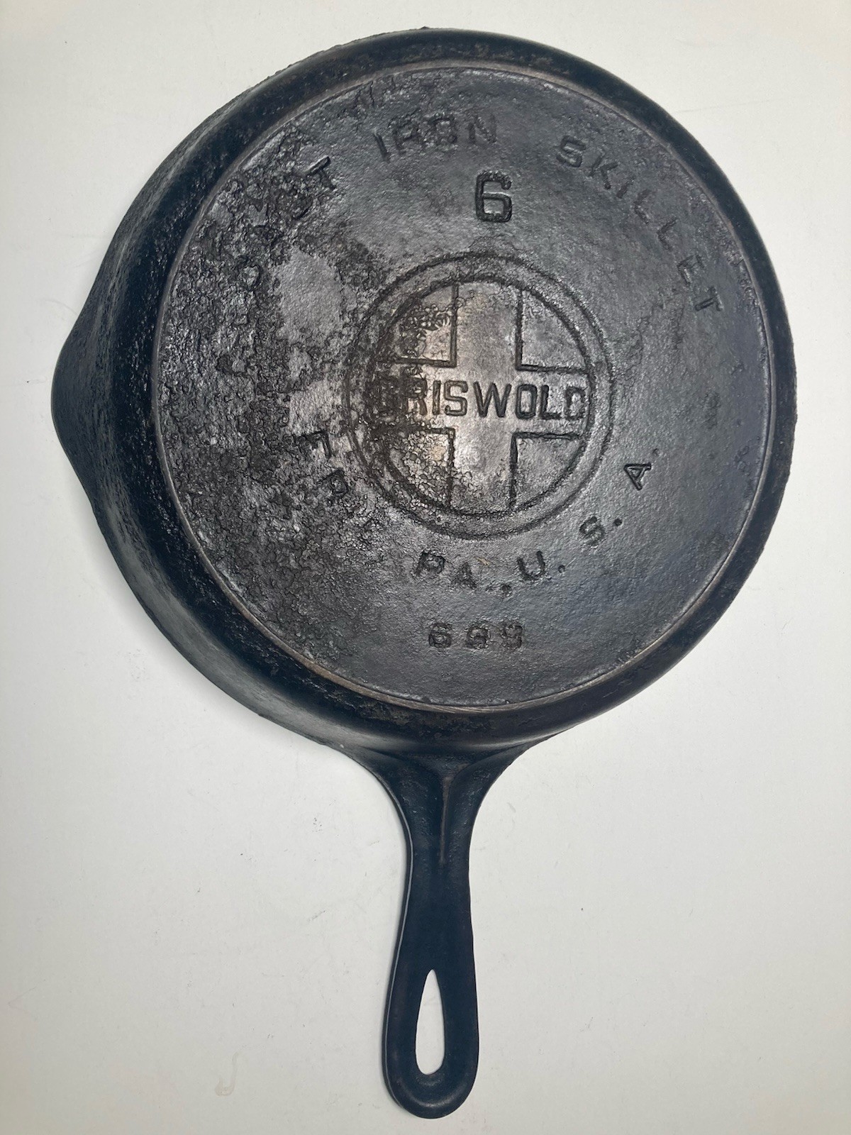 Vintage Large Block Logo Griswold  No 6 (699) Cast Iron Skillet HEAT Ring