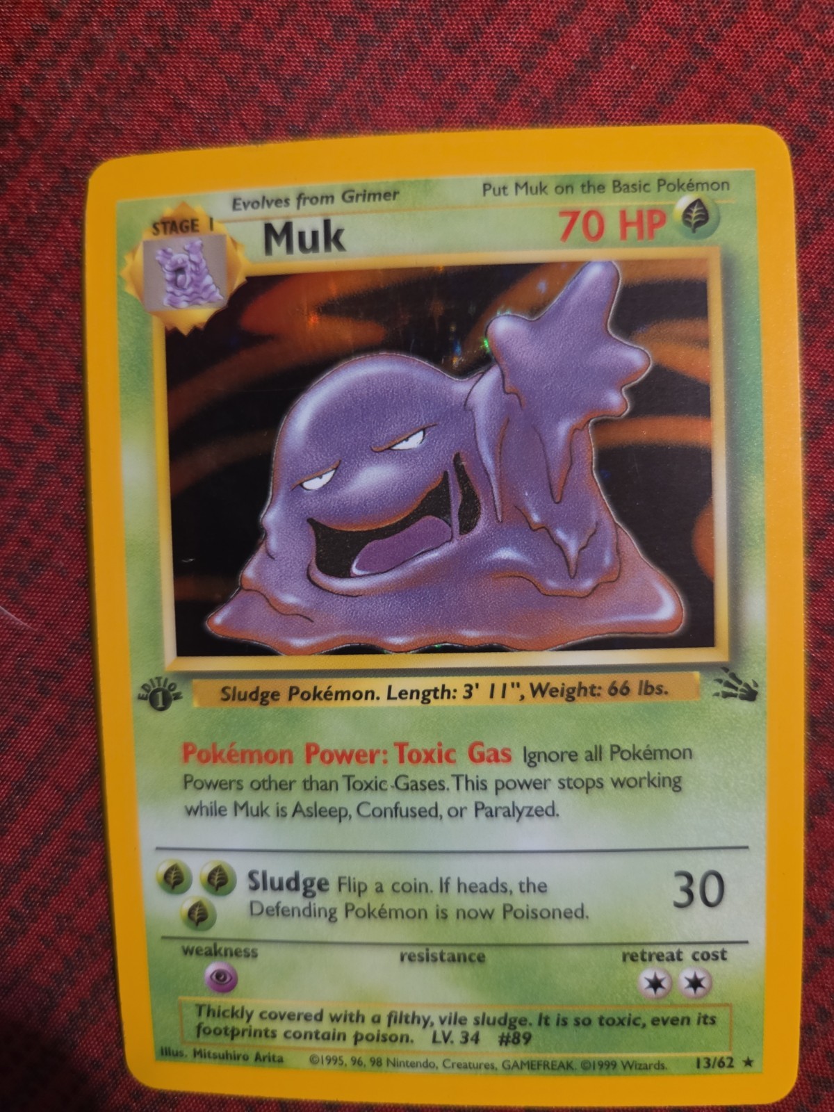 Pokemon Muk 13/62 1st Edition Fossil 1999 Holo Pokemon Muk 13/62 1st Edition Fossil 1999 Holo