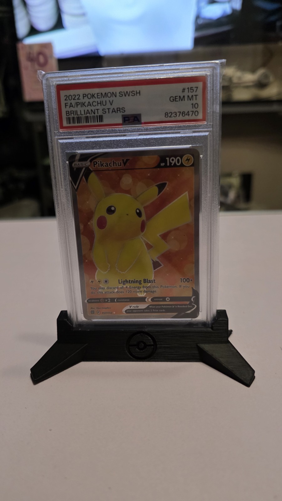 Pokémon TCG PSA 10 Pikachu V Brilliant Stars 157/172 Gem Mint 