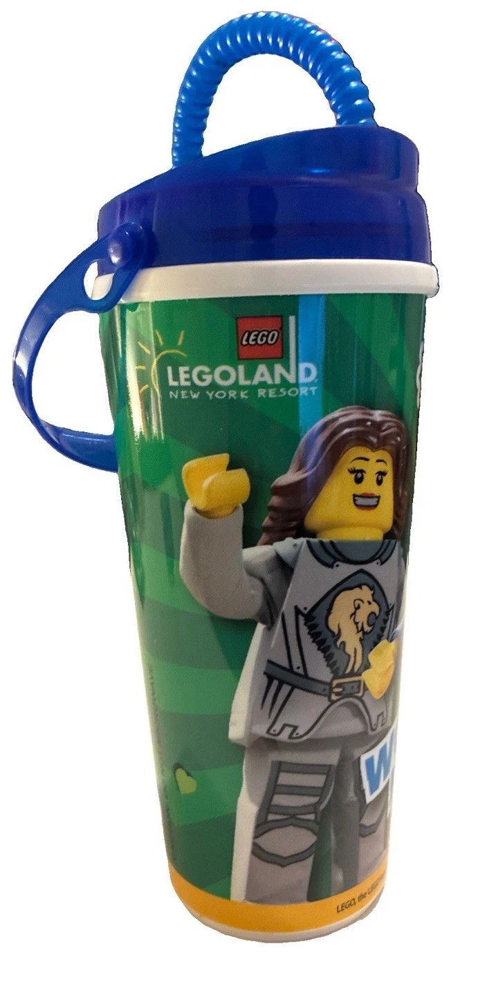 Lego Tumbler Legoland New York Refillable Cup Souvenir Straw & Handle