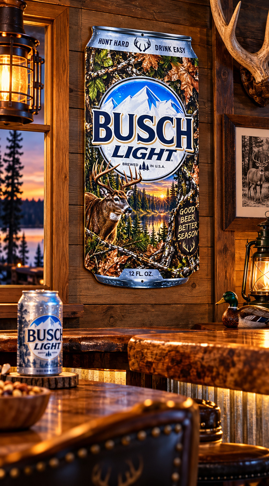 Busch Light Deer Hunting Can Sign - 13.5 Busch Light Deer Hunting Can Sign - 13.5