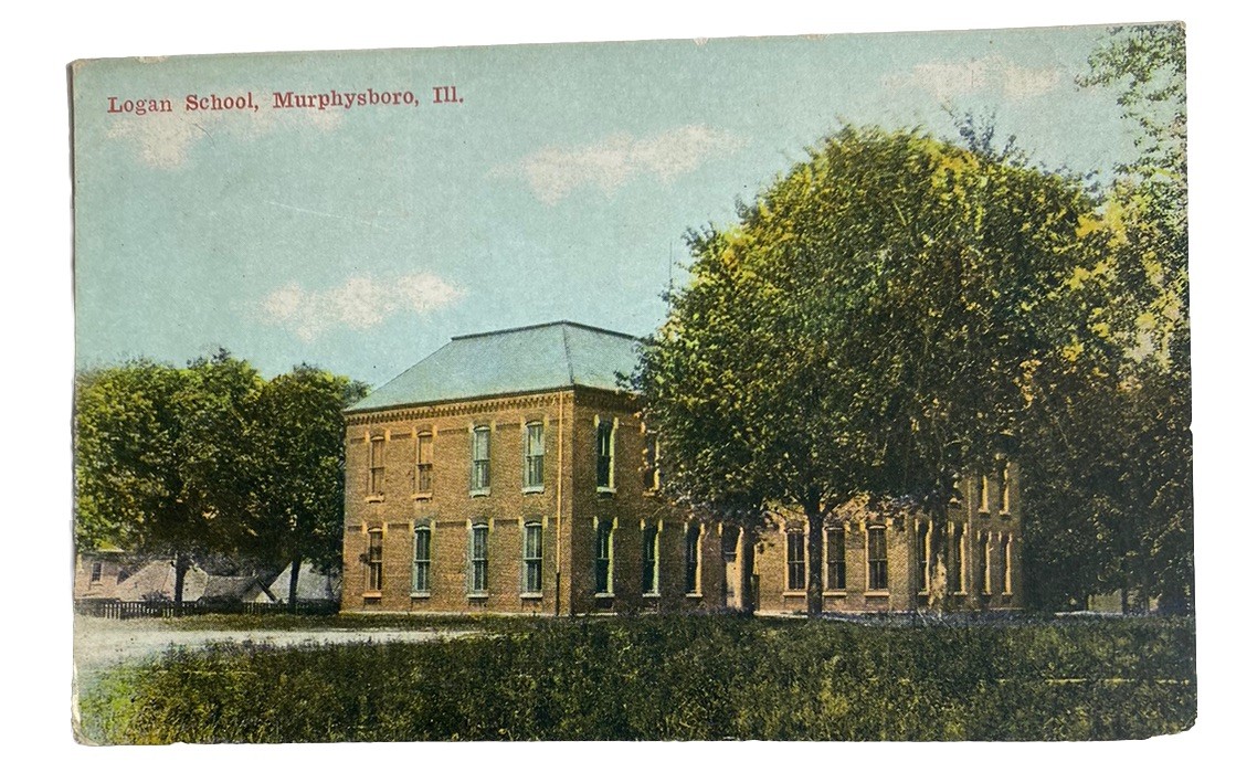 Logan School ~ Murphysboro Illinois IL ~ Antique 1910s Postcard
