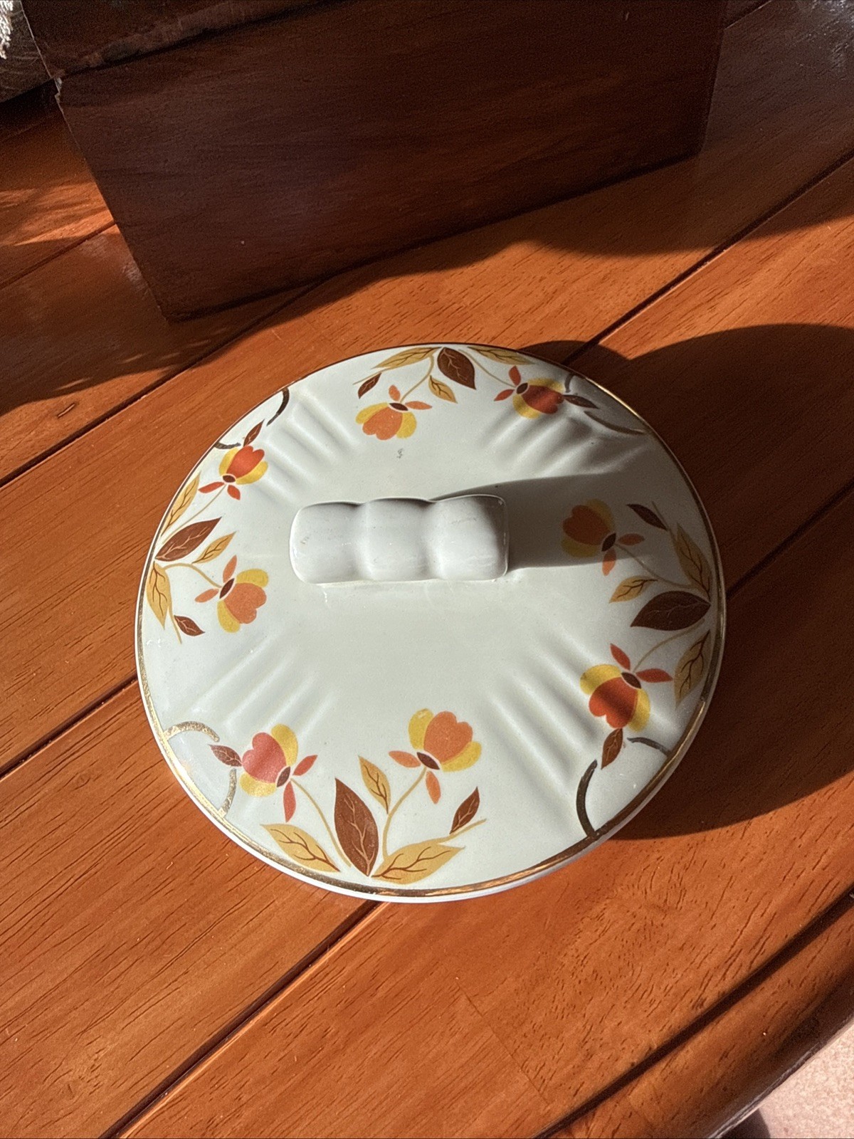Hall\'s Superior Autumn Leaf Cookie Jar Lid, Vintage Hall\'s Superior Autumn Leaf Cookie Jar Lid, Vintage