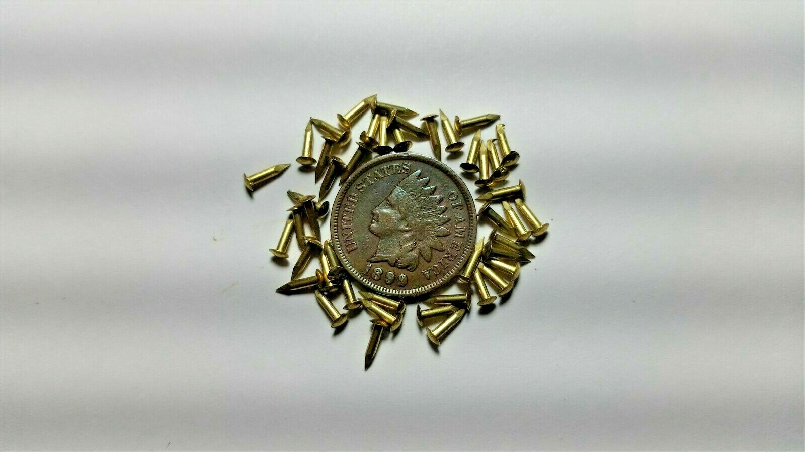 BRASS ESCUTCHEON PINS FOR ANTIQUE CLOCK REPAIR / CRAFTS  4 DIFFERENT SIZES 