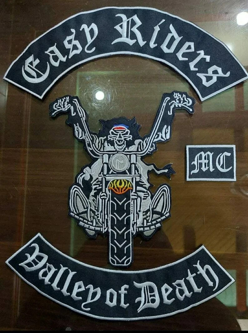 Easy Riders MC Valley of Death Large Back Patch Set Biker Motorcycle Skull