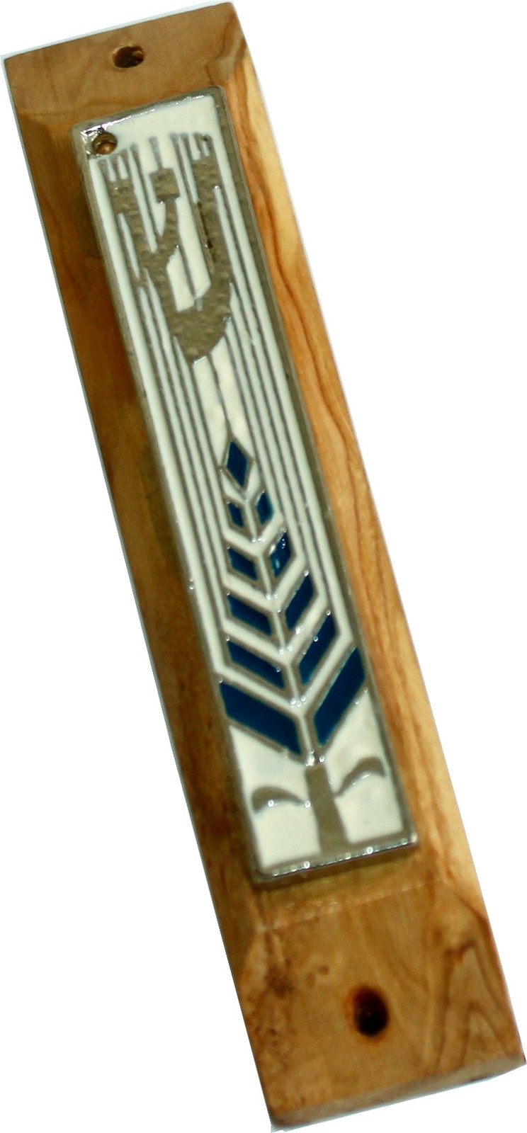 Olive Wood Mezuzah with Shema Israel Scroll Olive Wood Mezuzah with Shema Israel Scroll