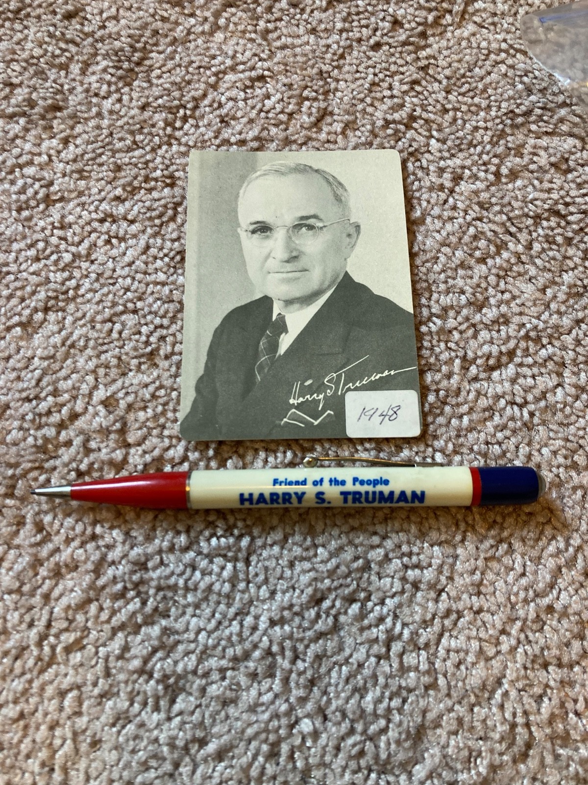 Vintage 1948 Harry S. Truman political memorabilia — 2-piece lot