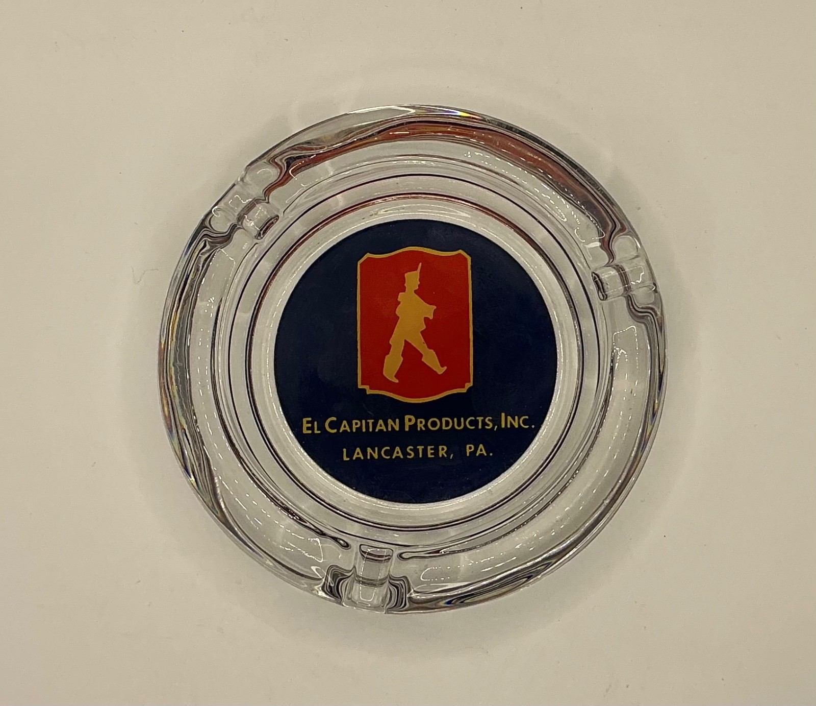 Vintage El Capitan Coffee Lithograph Glass Ashtray, Lancaster Pa. 1960’s-1970’s Vintage El Capitan Coffee Lithograph Glass Ashtray, Lancaster Pa. 1960’s-1970’s