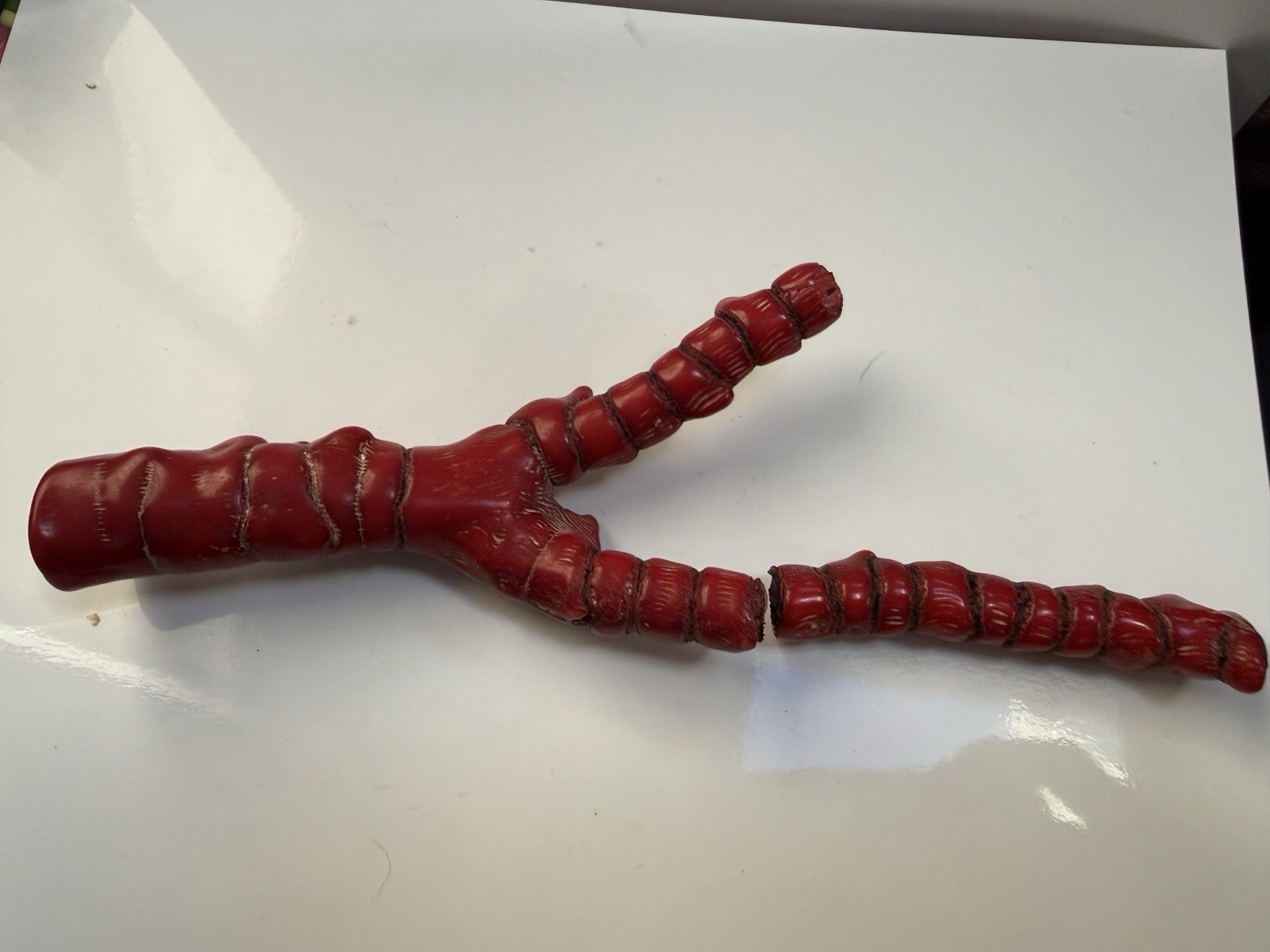 Large Red Natural Coral Branch Specimen 146g Broken Display Piece
