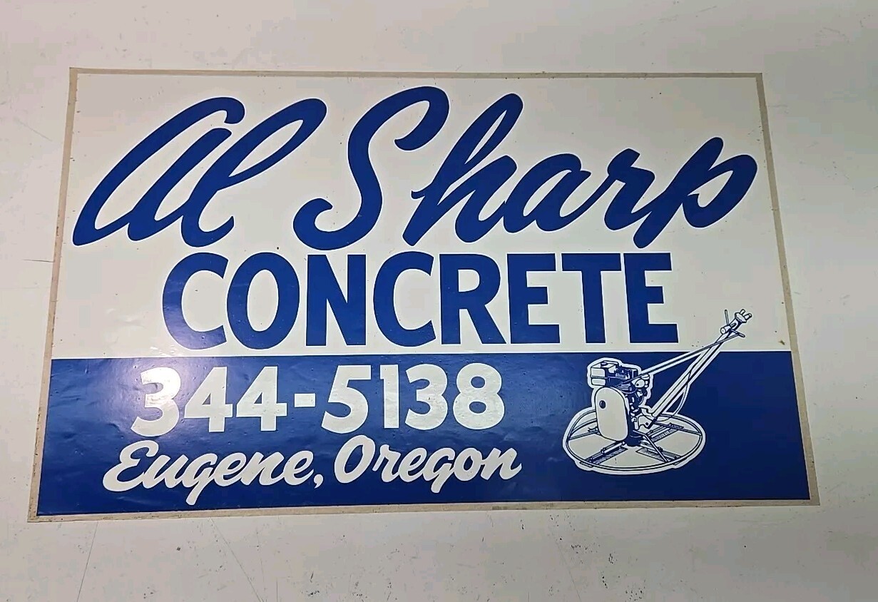 Original Al Sharp Concrete Construction Truck Decal Sticker Oregon OIL GAS