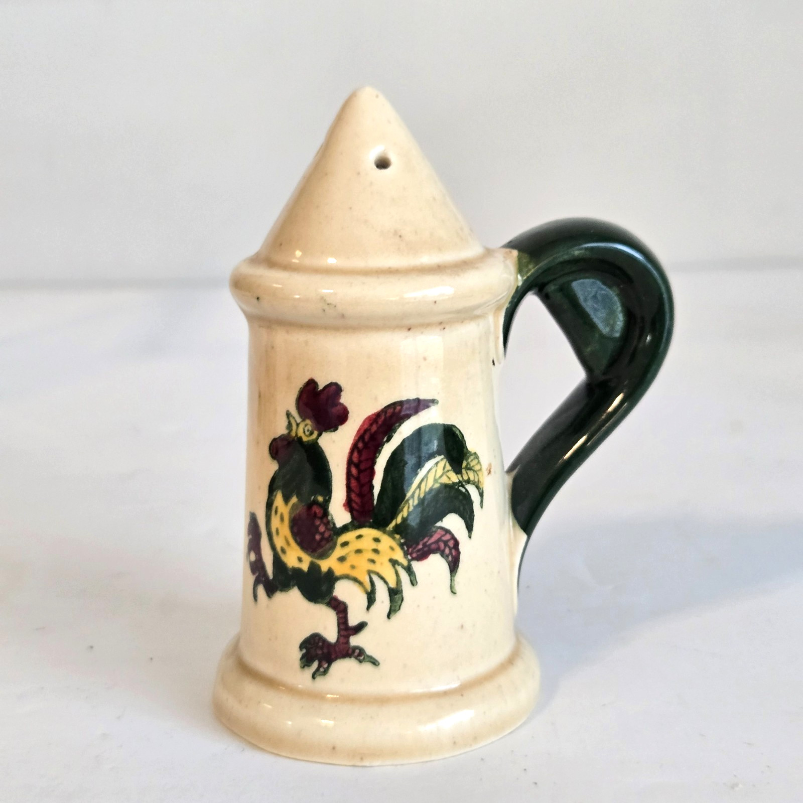 Metlox Poppytrail Rooster Salt Shaker Only Provincial Green Beige Vintage
