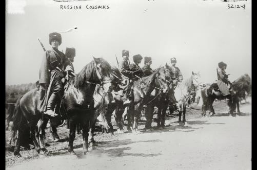 Photo:Russian Cossacks Men on Horseback 1910s Military Riders
