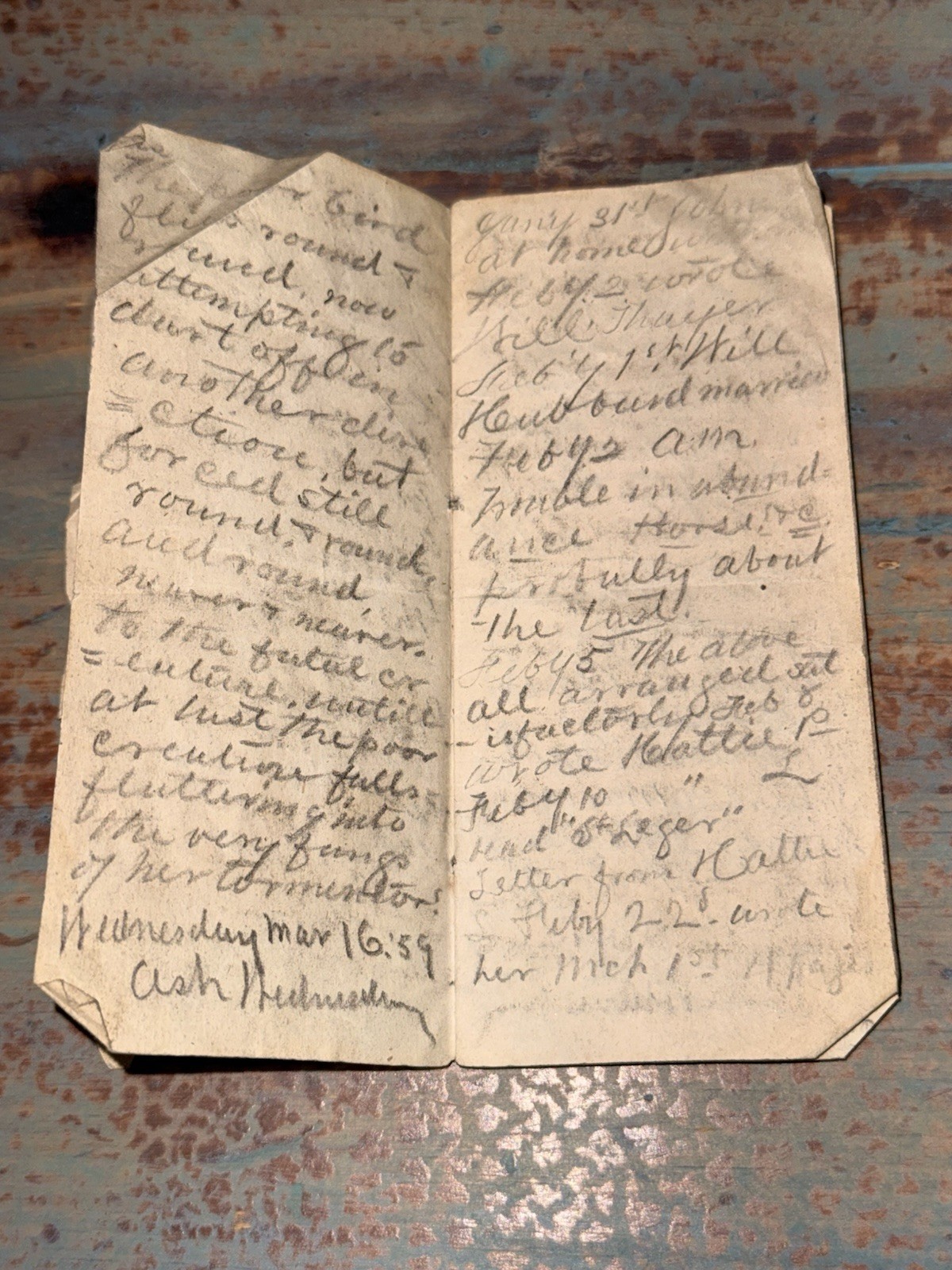 Antique 1859 Pocket Diary Handwritten Ledger Manuscript Paper Ephemera
