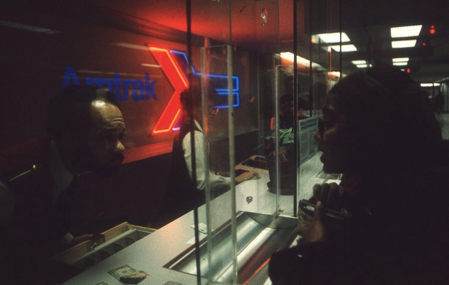 1988 Amtrak Train Station Ticket Counter NYC Penn Station 35mm Ektachrome Slide 1988 Amtrak Train Station Ticket Counter NYC Penn Station 35mm Ektachrome Slide