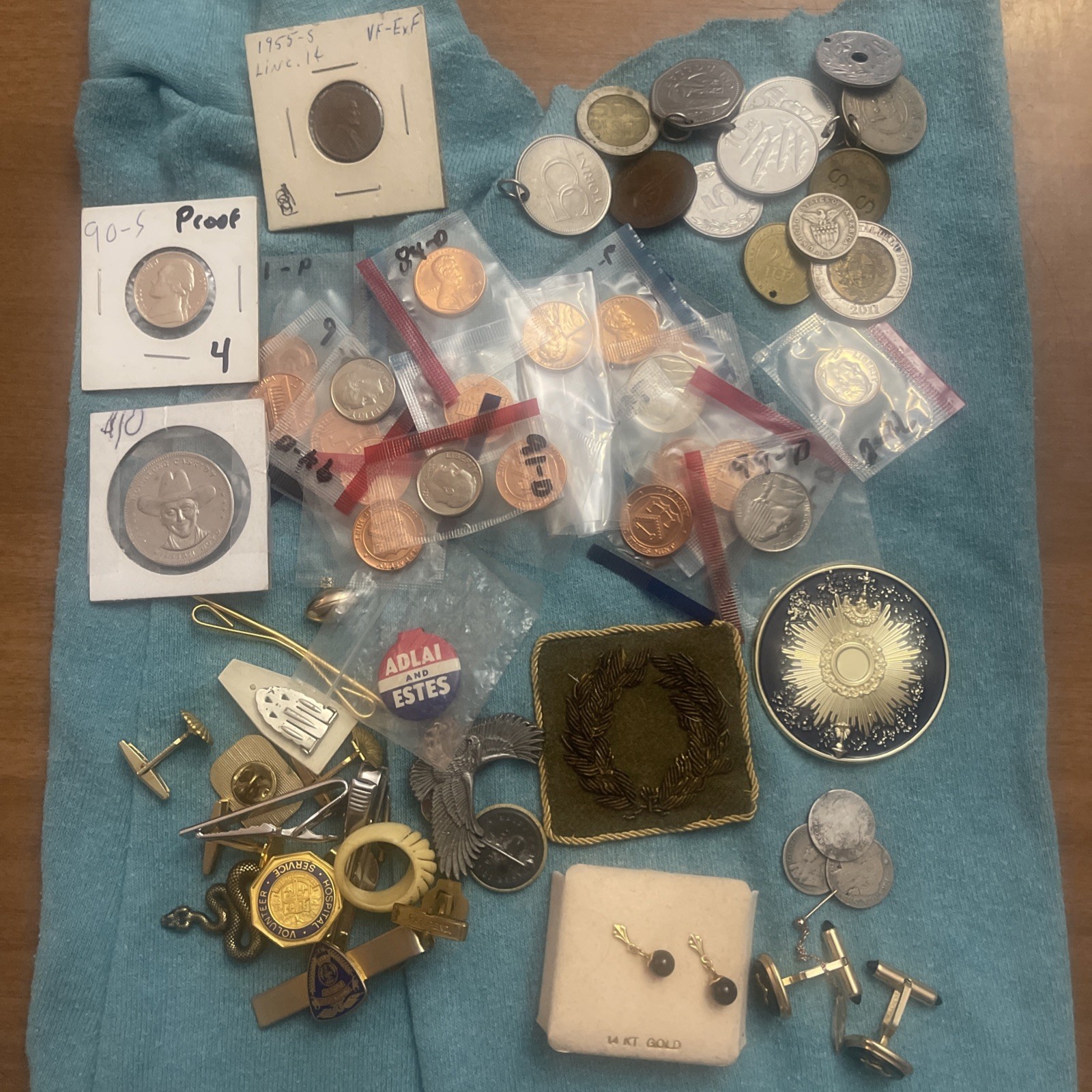 Junk Drawer Solid 14kt Silver Coins Kremetz Gold Filled Mint Coins Jewelry Token