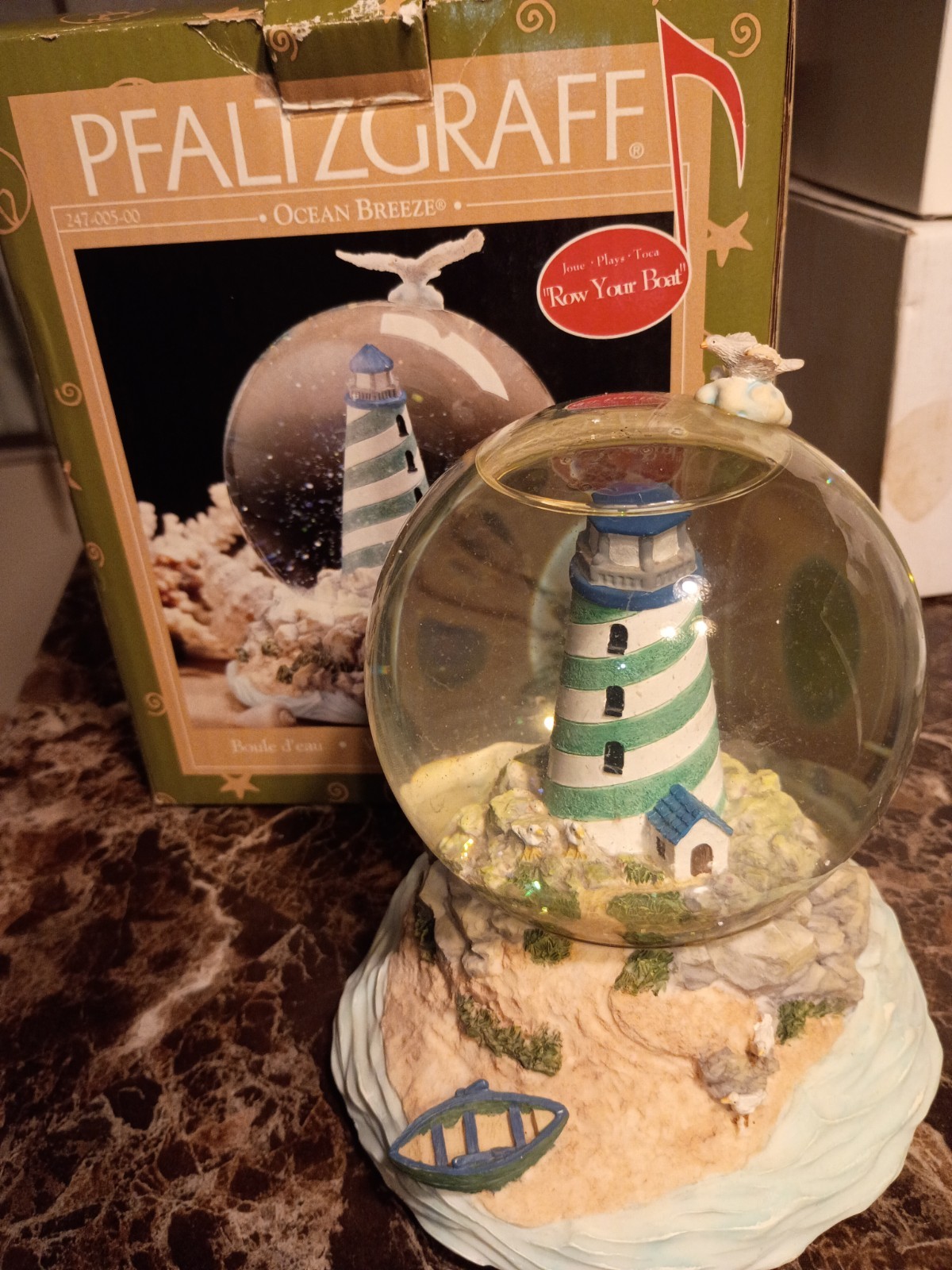 PFALTGRAFF Ocean Breeze Musical Lighthouse Water Globe Plays PFALTGRAFF Ocean Breeze Musical Lighthouse Water Globe Plays