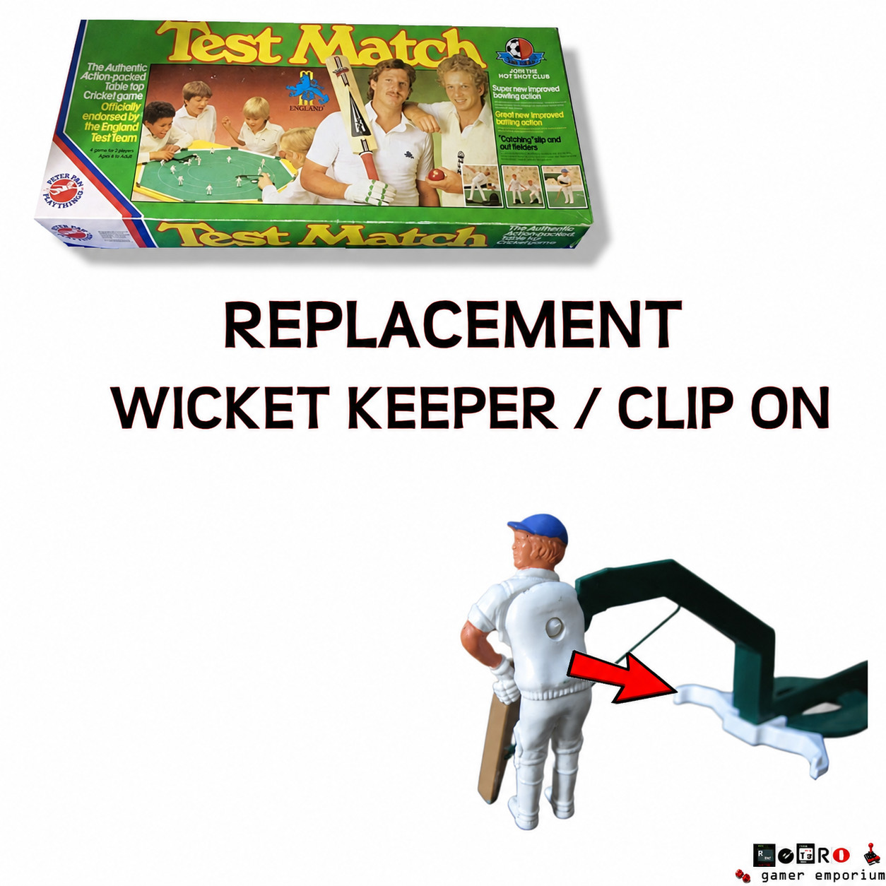 Peter Pan Test Match Cricket Game 70/80s : Replacement Wicket Keeper Clip on