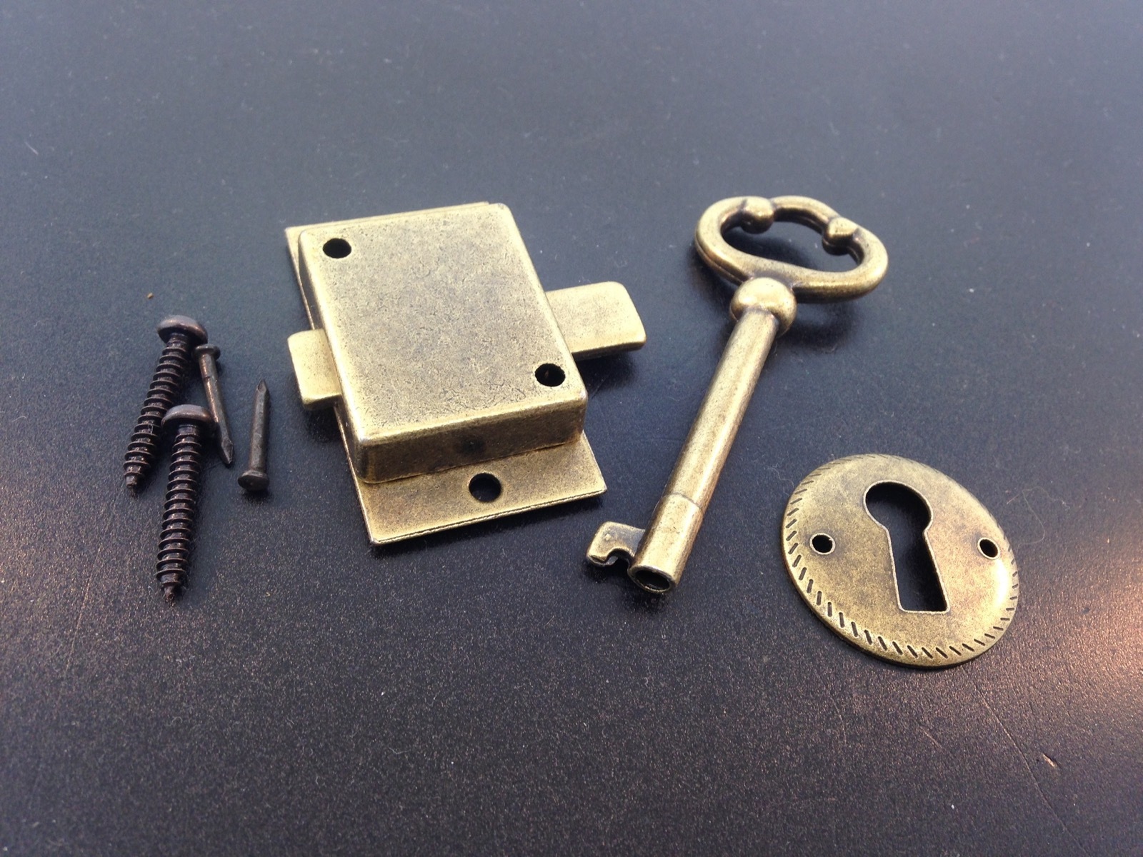 Grandfather Clock Door Lock Key Set Antique Finish 