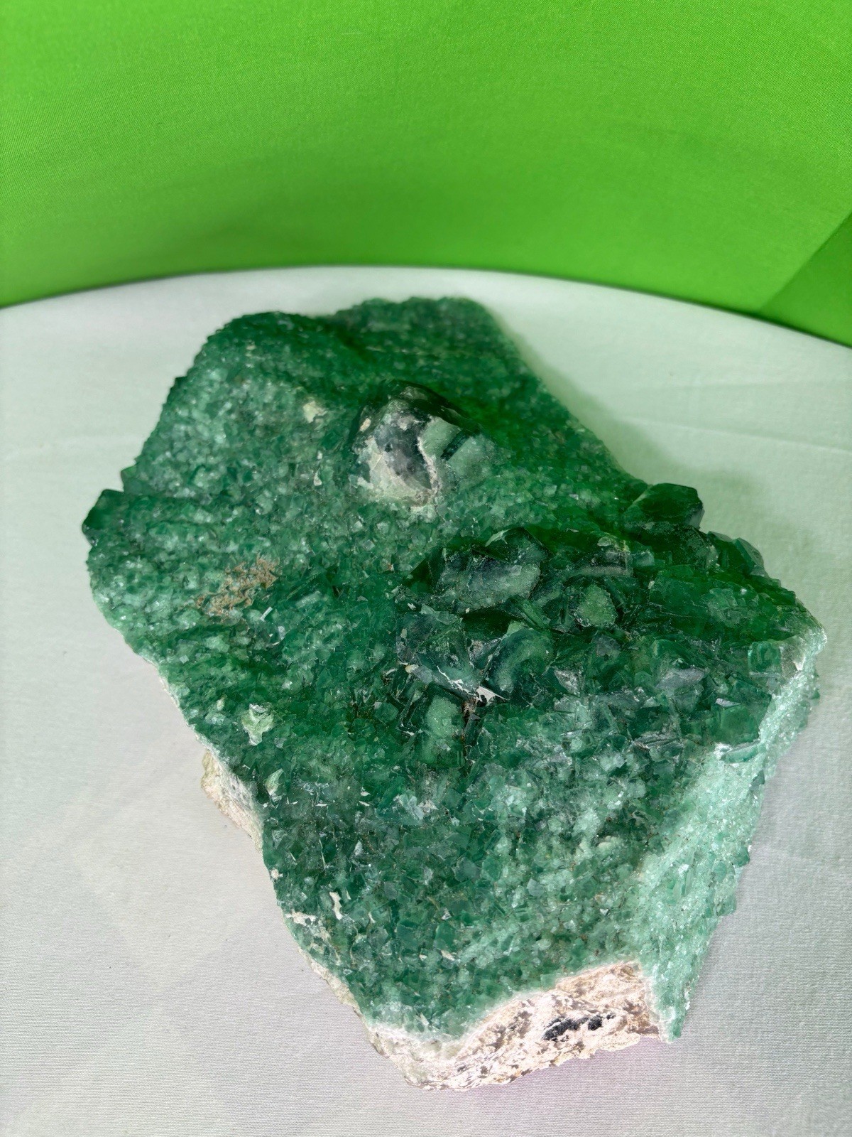 Large 9 lb. Natural Green Fluorite Crystal Cluster Large 9 lb. Natural Green Fluorite Crystal Cluster