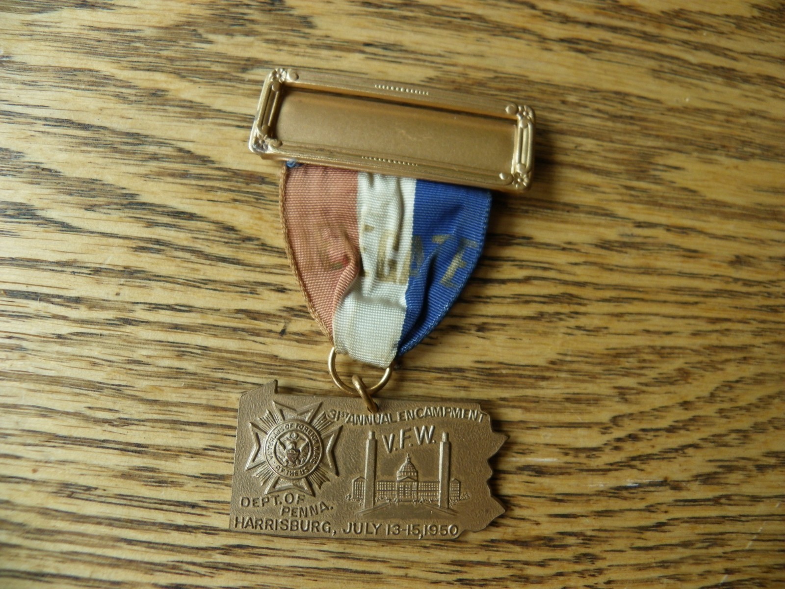 VFW Veterans of Foreign Wars 31st Encampment Medal & Ribbon Penna. 1950