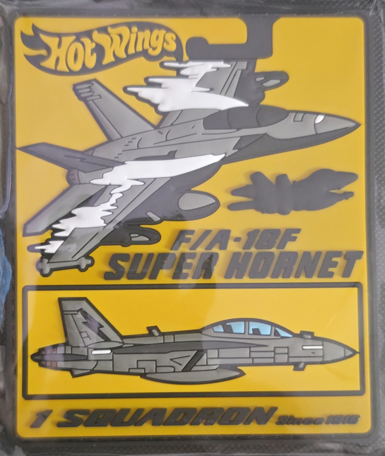 RAAF 1 Sqn F/A-18F Super Hornet Yellow Hot Wings F18 3D PVC Patch RAAF 1 Sqn F/A-18F Super Hornet Yellow Hot Wings F18 3D PVC Patch