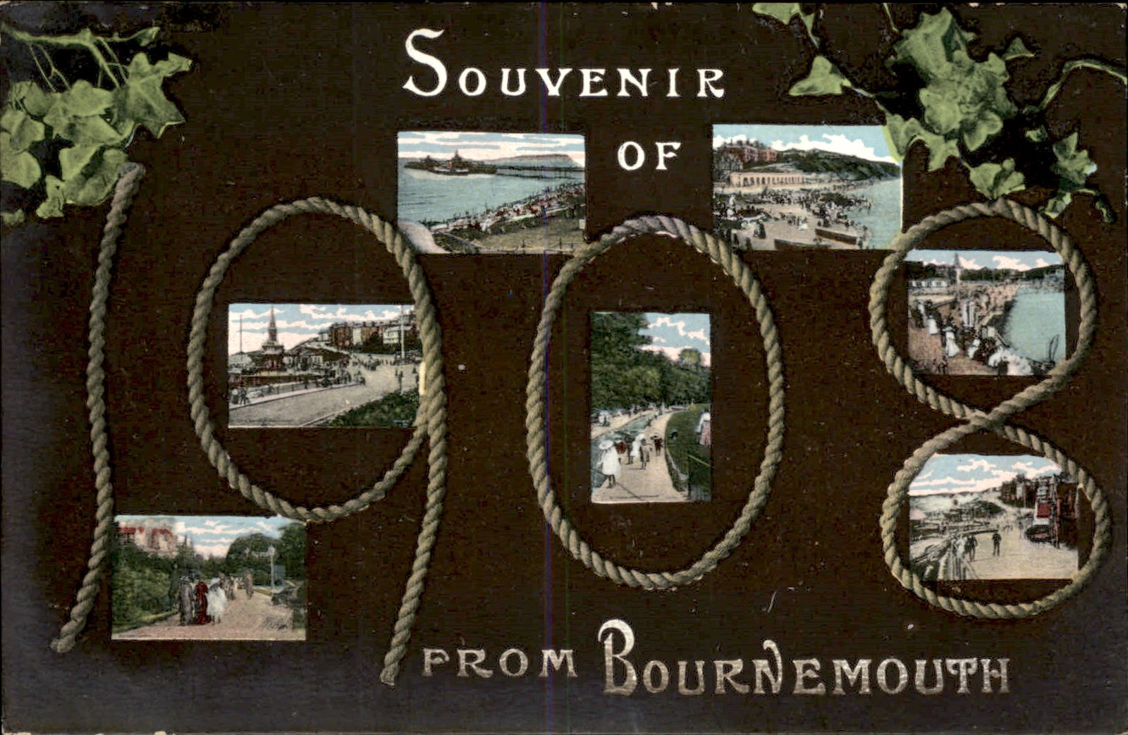 Bournemouth England Souvenir Postcard c1900s-10s Vintage Postcard