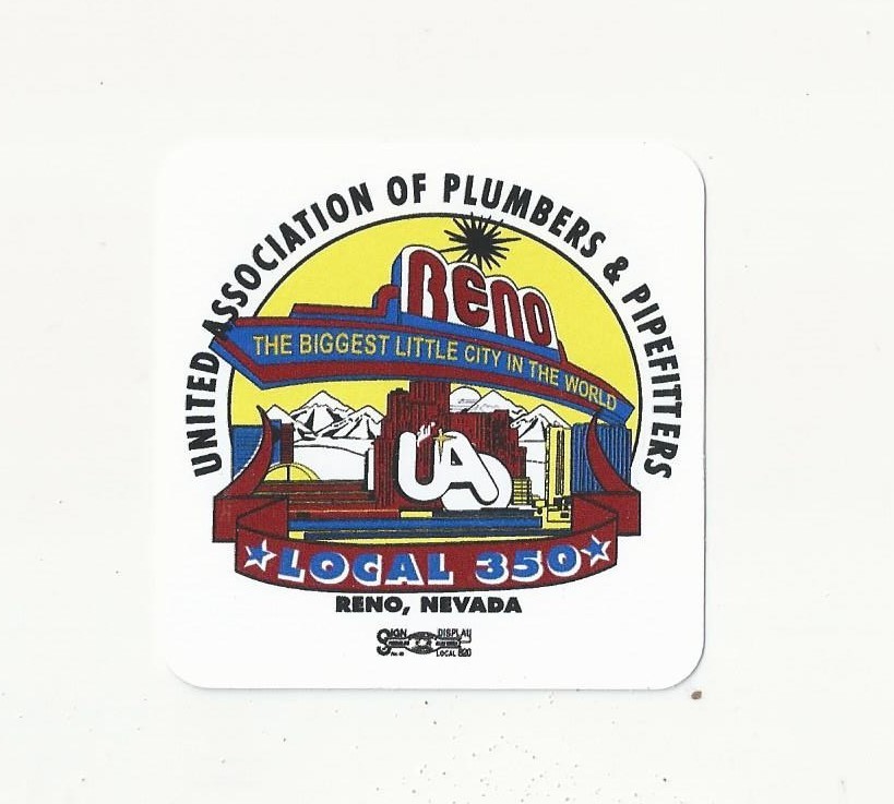 United Association Plumbers PIPEFITTERS Local Union 350 Reno retro Sticker