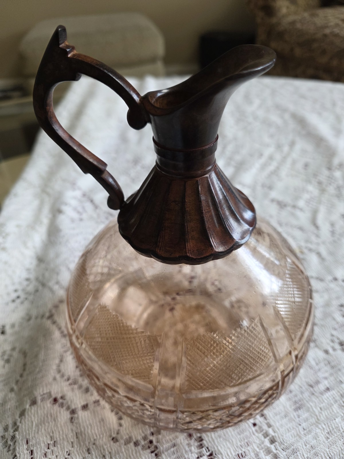 Antique J. B. Higbee Glass Company Alfa Claret Jug
