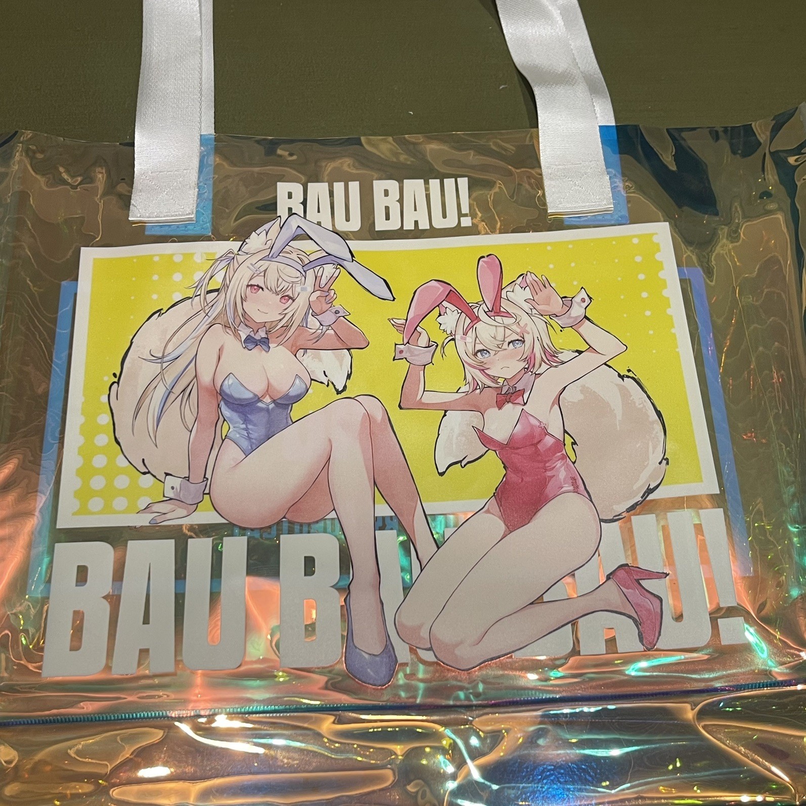 hololive Fuwamoco Bunny Tote Bag by Robotcat RARE Mococo Fuwawa Abyssgard