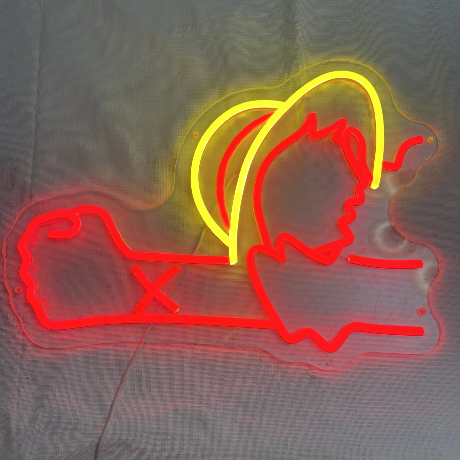 Vintage Western Cowboy Cowgirl Neon Light Sign Works, No Power Adapter Included