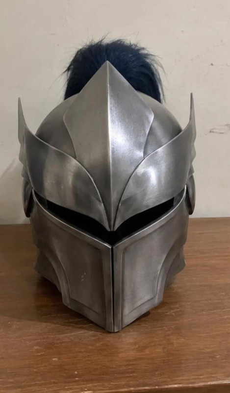 Medieval Knight Helmet, Gothic Steel Helmet, LARP Cosplay Headpiece