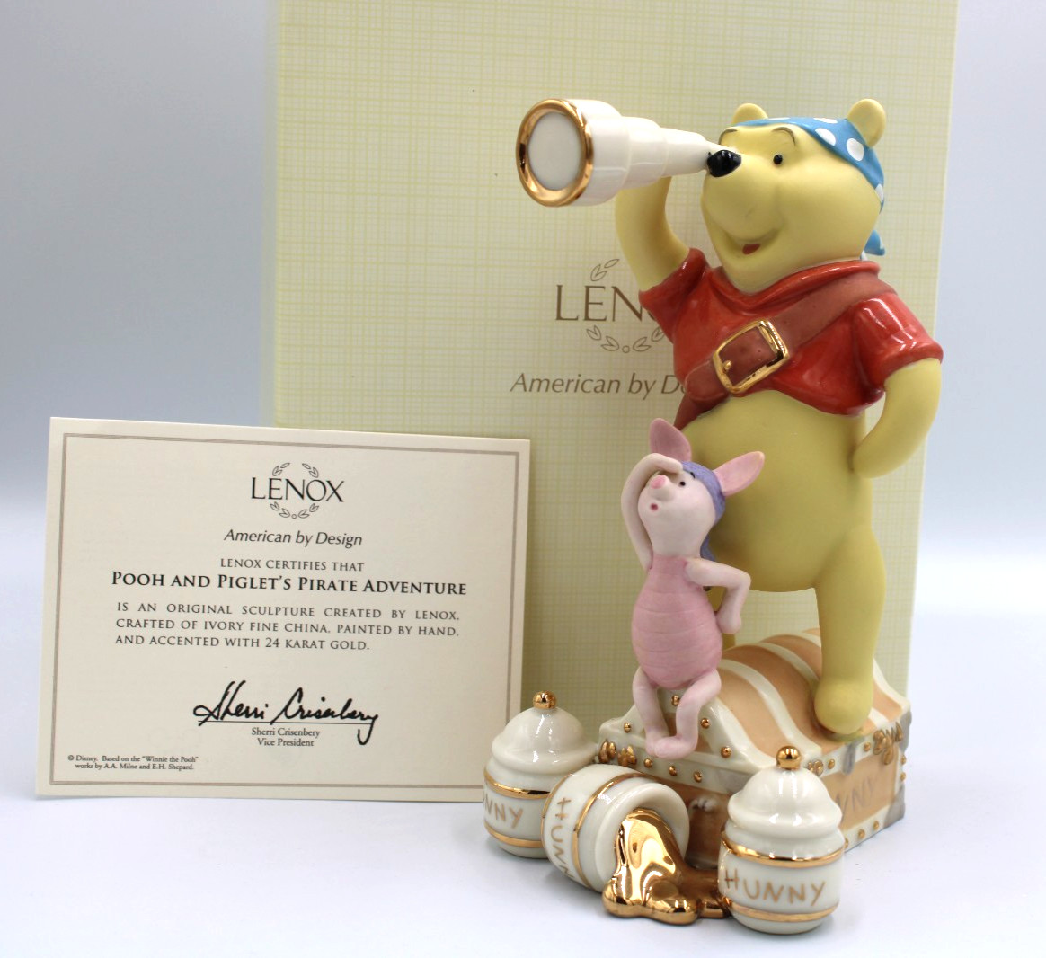 Lenox Disney Pooh and Piglet's Pirate Adventure NEW COA READ DESCRIPTION Lenox Disney Pooh and Piglet's Pirate Adventure NEW COA READ DESCRIPTION