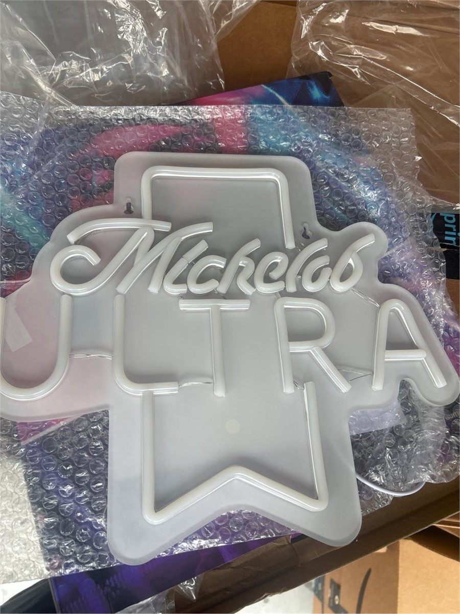 16''x16'' Michelob Ultra Ribbon Beer Vivid LED Neon Sign With Dimmer USB Powered 16''x16'' Michelob Ultra Ribbon Beer Vivid LED Neon Sign With Dimmer USB Powered