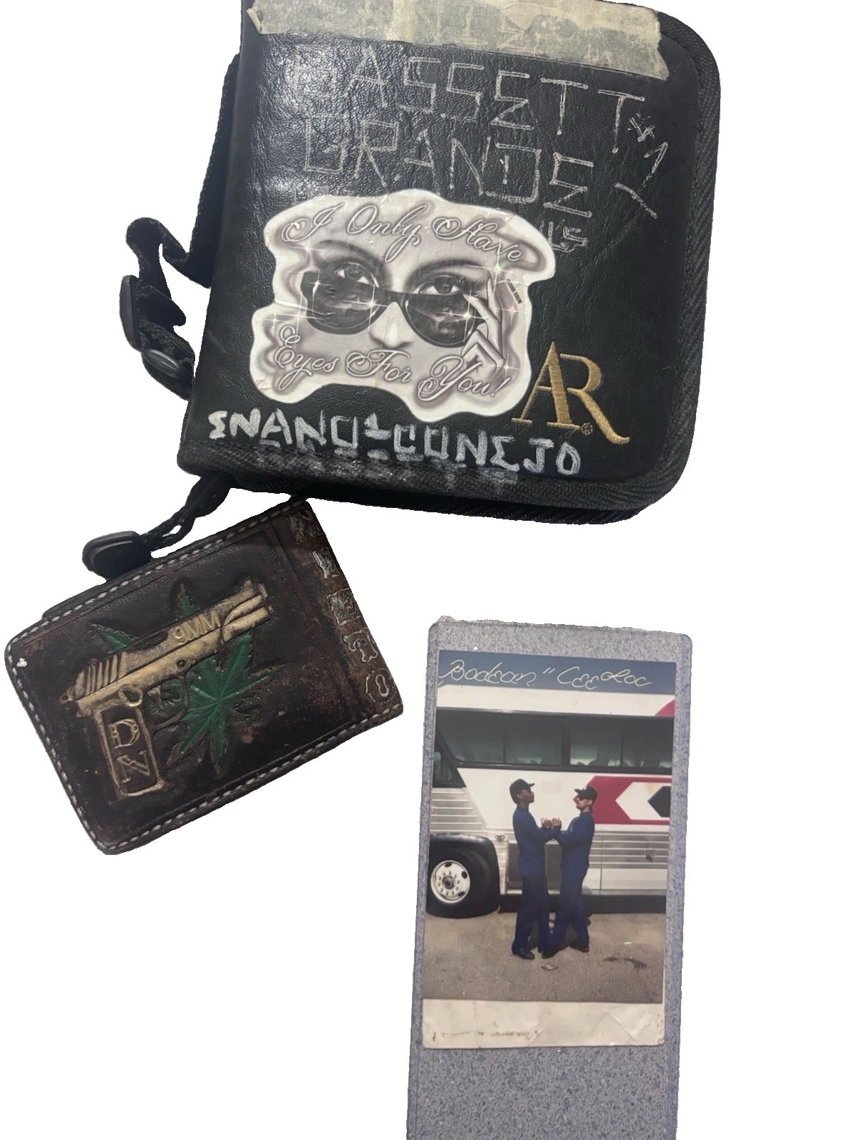 Vintage Lot Gangster Chicano Wallet Cd Case And Crip Photos Berdoo Los Angeles