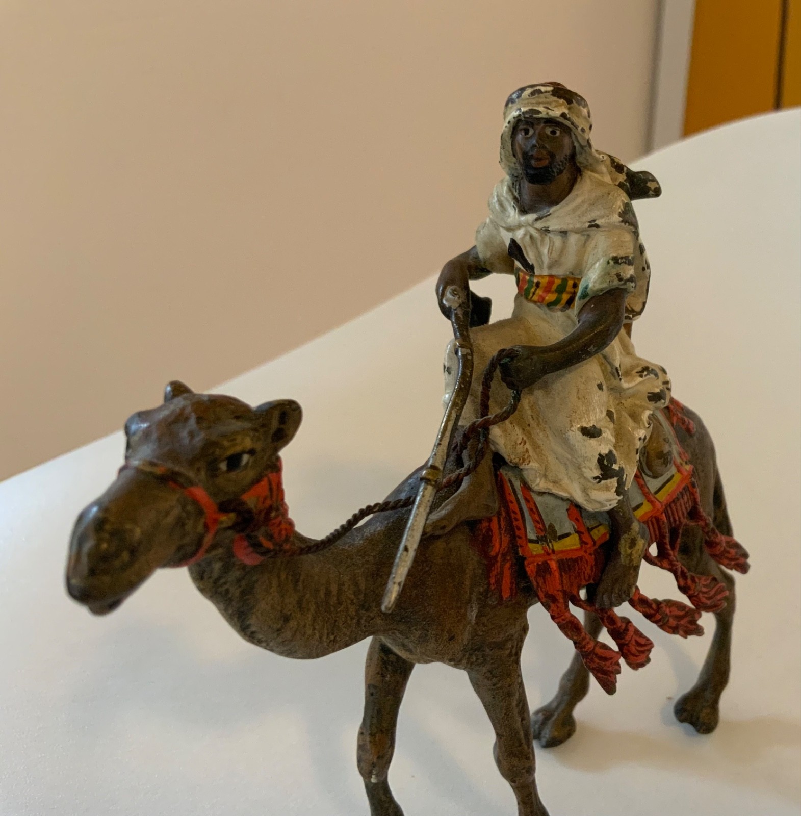 FRANZ XAVIER BERGMAN (AUSTRIA, 1861-1936) Coldpainted Man on a Camel Bronze FRANZ XAVIER BERGMAN (AUSTRIA, 1861-1936) Coldpainted Man on a Camel Bronze
