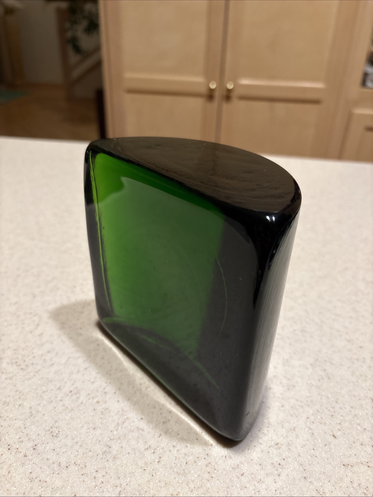 Vtg Blenko Emerald Green Glass HALF MOON Bookend SINGLE Wayne Husted #434 MCM