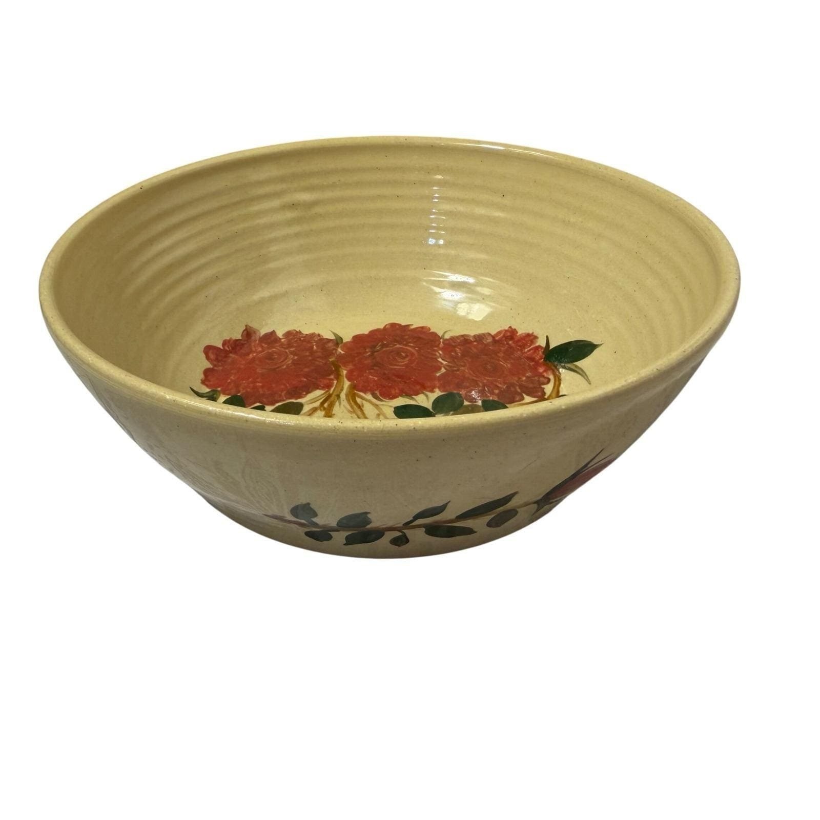 Graham Chriscoe Pottery Hand Thrown Floral Bowl 8.5\