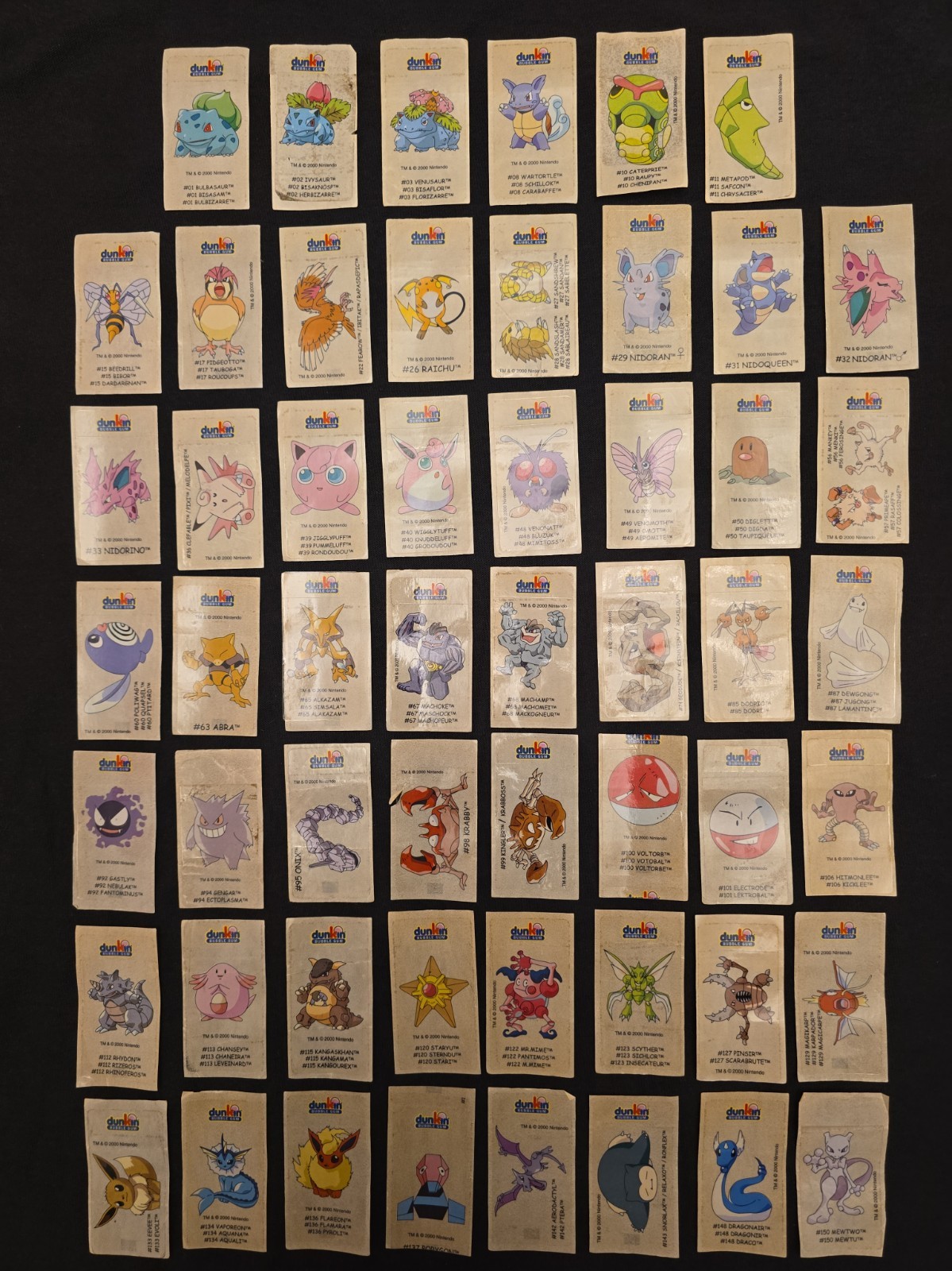 POKÉMON DUNKIN STICKERS ( 56 CHARACTERS) FROM THE 90s GREAT CONDITION